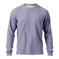 thumbnail image 6 of Mens Waffle Long Sleeve Shirt Loose Fit Crewneck Long Sleeve Thermal Shirts Casual Lightweight Comfort Tops, 6 of 8