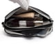 thumbnail image 2 of Bolso casual de cuero genuino para teléfono móvil para mujer con 2 correas (negro), 2 of 9