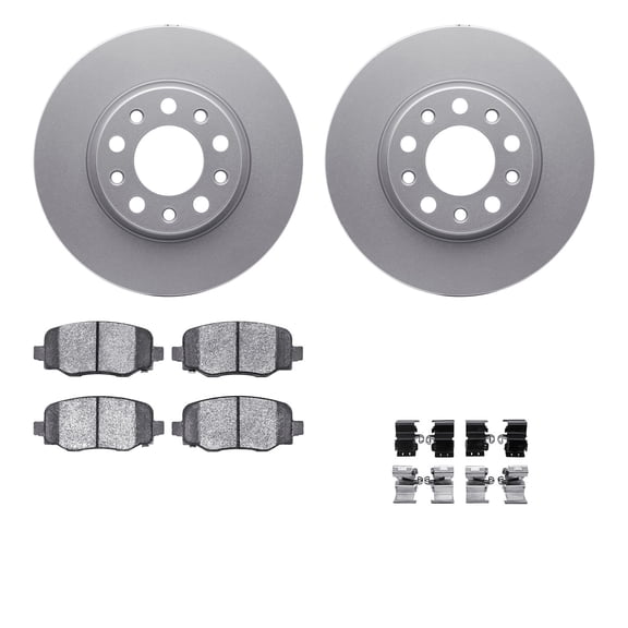 Dynamic Friction Company Rear Geospec Brake Rotors with Ultimate Duty Performance Brake Pads includes Hardware 4412-42014