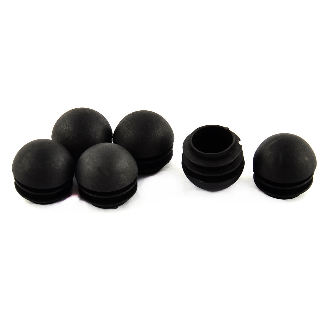 Unique Bargains 6 Pcs Antislip Plastic Round 24mm Dia Chair Foot Cover Table Furniture Leg Protector Black