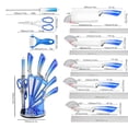 thumbnail image 2 of MDHAND 9-Piece Blue Gradient Handle Knife Set, 5 Stainless Steel Knives with Block, Sharpening Rod, Scissors and Peeler, for Home Kitchen, 2 of 8