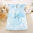 thumbnail image 5 of Manfei Kawaii Bowtie Queen Sheets,Lovely Initial S Queen Sheet Sets,Blue,4pcs, 5 of 6