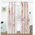 thumbnail image 2 of Coolnut Rose Gold Abstract Marble Blackout Curtain for Bedroom, 2 Panels Thermal Insulated Blackout Drapes Long Darkening Curtains with Grommets,55"x 72", 2 of 5