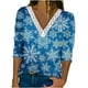 thumbnail image 2 of Pntutb Mujer Navidad Moda Impreso Encaje Manga Larga Blusa Cuello V Casual tops Pntutb Pntutb-7142, 2 of 5