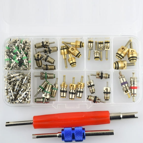 Kit de núcleo de válvula de CA Cola 102 piezas surtido a / c Válvula Núcleo Herramienta R134 Válvula
