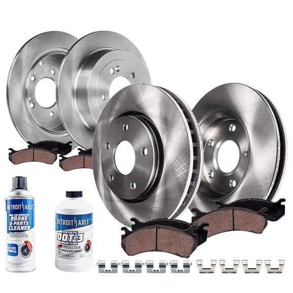 Detroit Axle - 10pc Brake Kit for 2017 2018 2019 2020 2021 2022 Kia Sportage, Disc Brake Rotors Ceramic Brakes Pads with Hardware Replacement : 12.60" inch Front and 11.89" inch Rear Rotor
