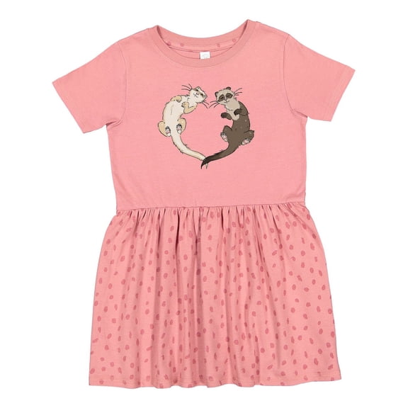 Inktastic Cute Ferret Heart Girls Toddler Dress