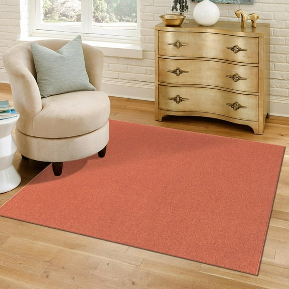 Unique Loom Everyday Solid Collection Area Rug - Mono (3' 3" Square Terracotta)