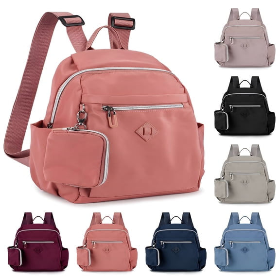 AOMRCOL Mini Backpack Women Nylon Small Backpack Purse Travel Shoulder Bag Backpack for Traveling on Airplane (Pink)