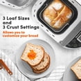 thumbnail image 3 of Elite Gourmet Programmable Bread Maker with PFAS-Free CERALAST™ Ceramic Pan, 2 lb Loaf, 19 Presets incl. Gluten-Free, 3 Sizes, Delay Timer, Gray, 3 of 7