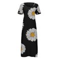 thumbnail image 2 of Viikei Plus Size Short Sleeve Dress for WomenO-Neck Print Daily Vintage Bohemian Maxi Dresses, 2 of 4
