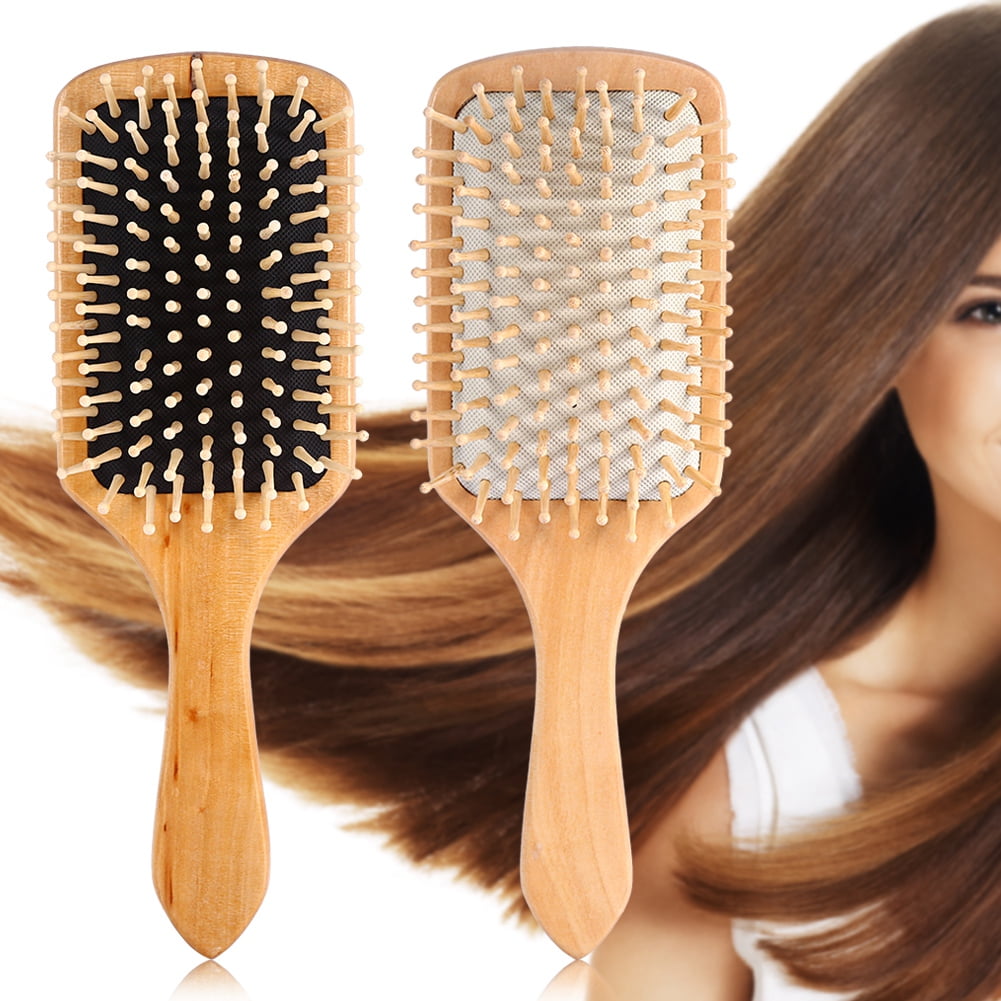 Yosoo Hair Brush Natural Wooden Paddle Mini Travel Hair Brush