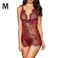 thumbnail image 1 of Falda de noche sexy Falda de fibra elástica con cuello en V Traje de vestir sexy y encantador, M, Rojo vino Kearding XX000129-10, 1 of 7