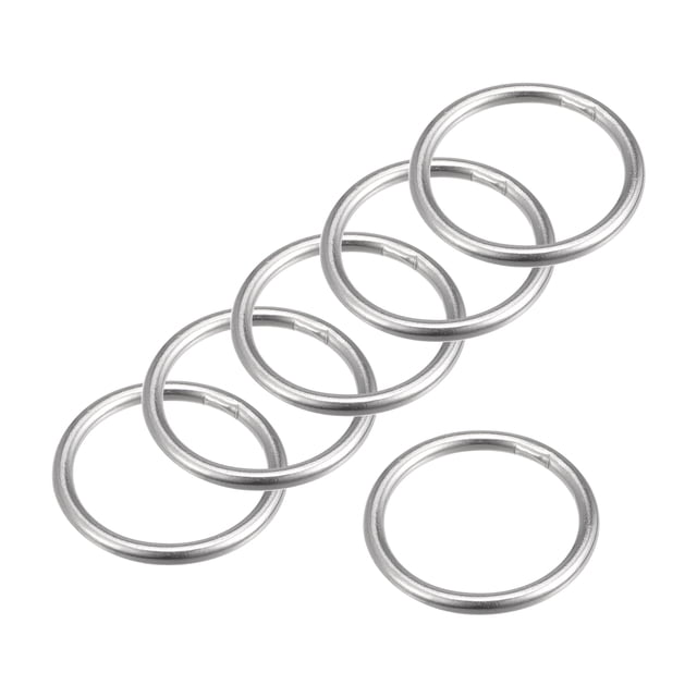 Unique Bargains 316 en Acier Inoxydable Anneau Rond 20mm ID 4mm d'Épaisseur 6 Pack