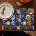 thumbnail image 5 of Pioneer Flower Floral Print Pattern Summer Placemats Table Placemats Set Of 4-Linen Kitchen Washable Placemats Table Mats 12x18 Inch Non-Slip Heat Resistant, 5 of 6