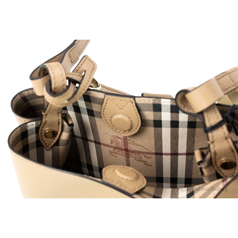 【保管袋付き】Burberry バングル　六角形　ゴールド　サイズM Burberry Lorne Small Camel Haymarket Check Pebble Leather Bucket