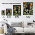 thumbnail image 4 of Black Cat In Wildflower Field Stylised Painting Teal Green Orange Floral Animal Portrait Artwork Framed Wall Art Print A4, 4 of 5