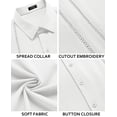 thumbnail image 6 of COOFANDY Men's Cuban Guayabera Short Sleeve Button Down Shirt - Casual Summer Beach Linen Shirts, 6 of 7