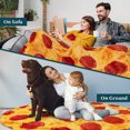 thumbnail image 2 of PAVILIA Pizza Blanket, Double Sided Pepperoni Cheese Pizza Wrap Novelty Throw for Adult Kid Teen, Realistic Food Blanket, Funny Gag Gift for Birthday, Pizza 60in, 2 of 7