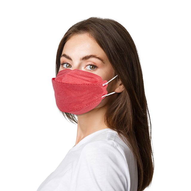 Cubrebocas Desechable para Adulto de 5 Capas Diseño 3D, 5 Piezas (Rojo) Lutema M95Fi
