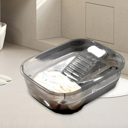 with Washboard Lightweight Dorm Washboard Basins Dormitory Washing Bins Portable for Underwear Pants Cleaning Cloth