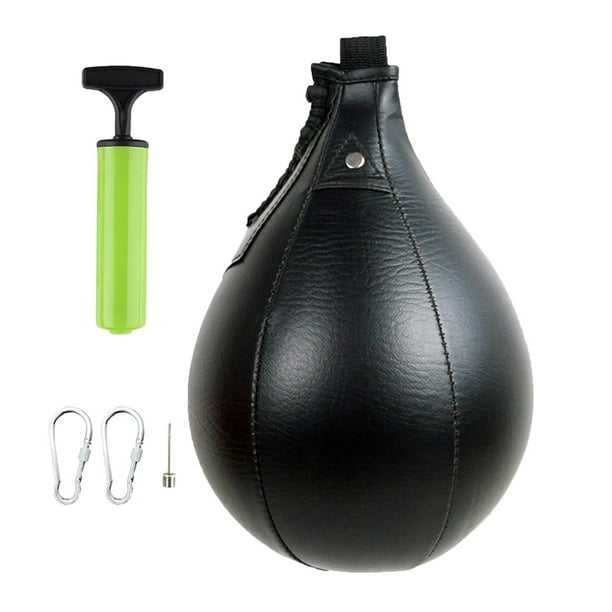 PU Leather Boxing Speed Bag Swivel Speed Ball Punch Bag Mma Black