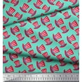 thumbnail image 3 of Soimoi Green Poly Georgette Fabric Hat Fashion Print Sewing Fabric Yard 52 Inch Wide, 3 of 3