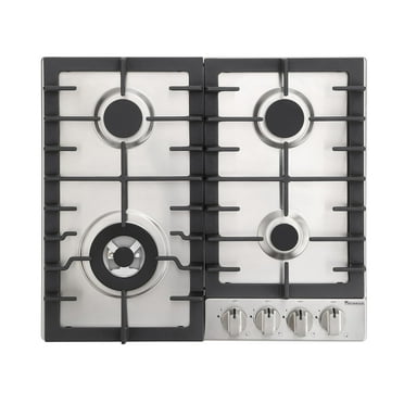 Rangaire RCG241S 24" Gas Cooktop - Stainless Steel, Sealed Burners, Cast Iron Grates, Die Cast Metal Burner Controls