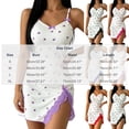 thumbnail image 4 of Hrsba Ladies Solid Color Nightgowns,V Neck Sleeveless Lace Short Robe Home Nightgown, 4 of 7