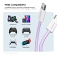 thumbnail image 6 of Powertek Fashion USB-C to USB-C Cable 6ft Purple, 60W Fast Charging Type-C Braided Cable for iPhone 15 and Newer, Galaxy, iPad, Tablets & USB-C Devices, 6 of 8