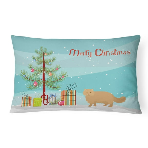 Caroline's Treasures CK4678PW1216 Persian Modern Cat Merry Christmas Canvas Fabric Decorative Pillow, 12H x16W,
