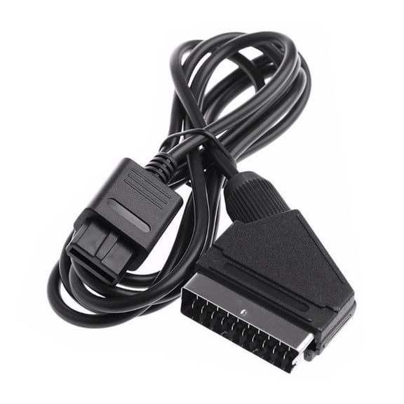 RGB SCART AV Cable Lead Cord Compatible with Nintendo SNES, GameCube, N64 NTSC Consoles, Retro Gaming Replacement Cable for Compatible with Nintendo 64 SNES NTSC Version Only