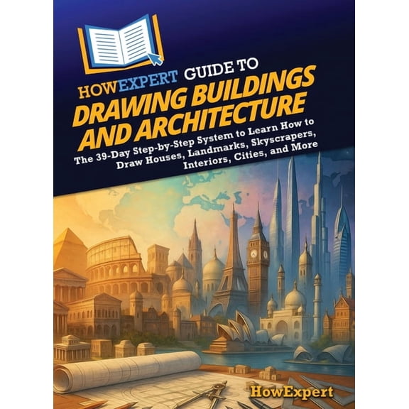 HowExpert Guide to Drawing Buildings and Architecture: The 39-Day Step-by-Step System to Learn How to Draw Houses, Landm, (Hardcover)