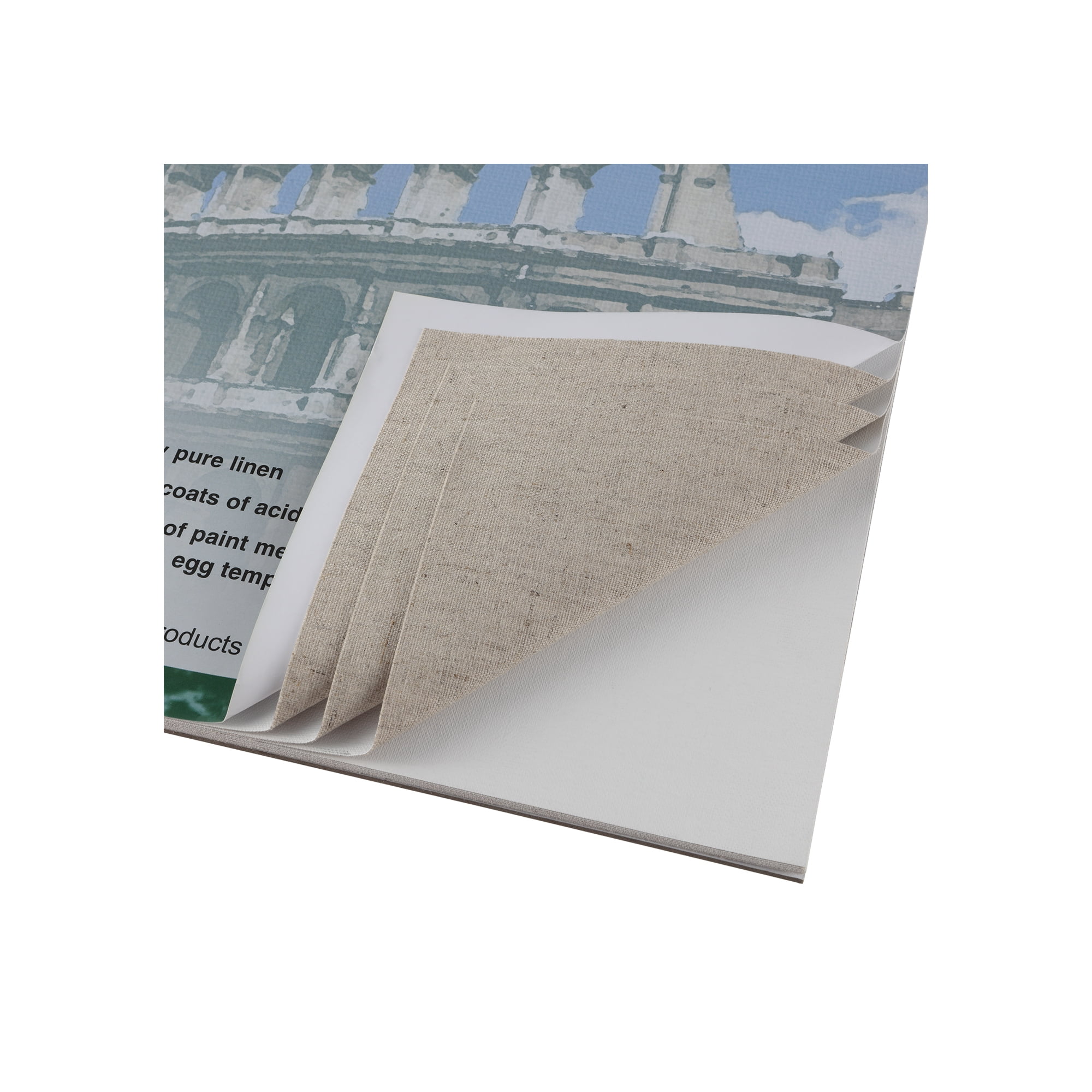Centurion Acrylic Primed White Linen Canvas Sheet Pad, 11" x 14" 11oz Weight, Tape-Bound For Acrylics, Alkyds, Water-Mixable Oils