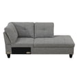 thumbnail image 4 of L Shaped Sectional Couch, Modern Nailhead Lounge Sofa, Modular Sectional Sofa with Reversible Cup Holder,4-Seat Linen Sectional Sofa Sets, Modern Living Room Furniture Sets,Brown Grey, 4 of 10