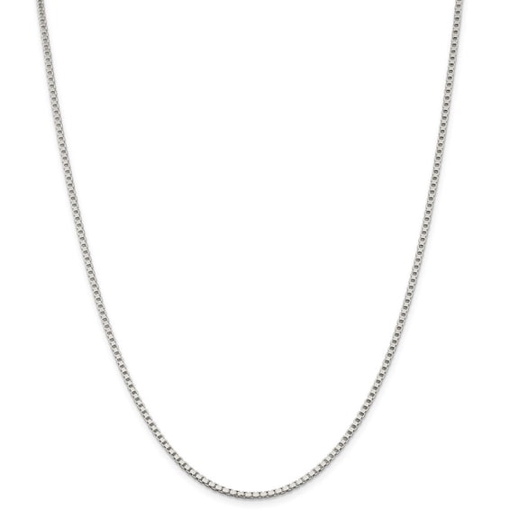 Auriga Fine Jewelry 925 Sterling Silver 2 mm Box Chain Necklace for Women 16"