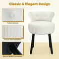 thumbnail image 6 of Gymax Velvet Vanity Chair w/ Back Tufted Low Back & Solid Wood Legs for Bedroom White, 6 of 10