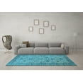 thumbnail image 3 of Ahgly Company Indoor Square Oriental Light Blue Traditional Area Rugs, 4' Square, 3 of 4