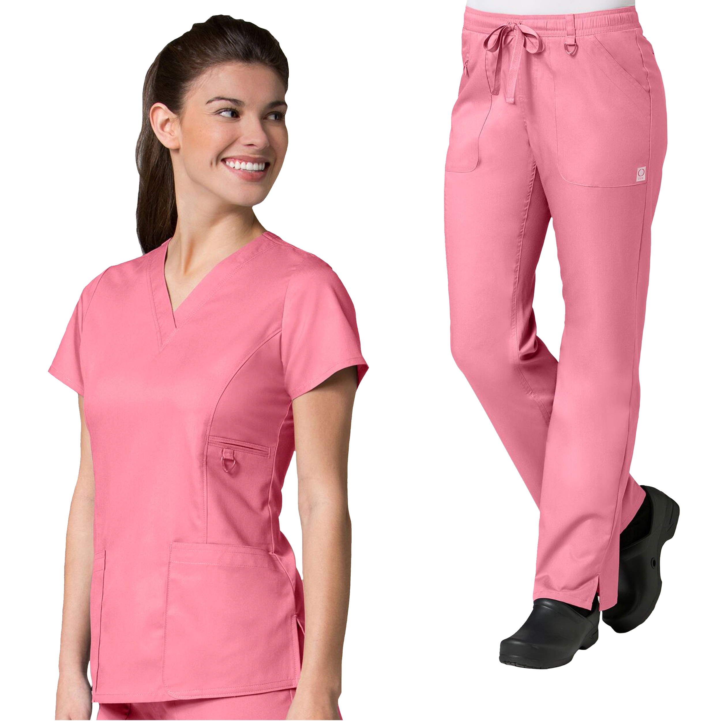 Maevn Maevn Eon Women's Active VNeck Pocket Scrub Top & Full Elastic Zipper Pocket Cargo
