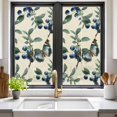 thumbnail image 2 of Blueberry Spring Leaves Window Privacy Film, Beige Botanical Branches Static Cling UV Sun Blocking Heat Control Window Tint Day and Night, Non-Adhesive One Way Windows Privacy Cover 17.7''x39.3'', 2 of 7