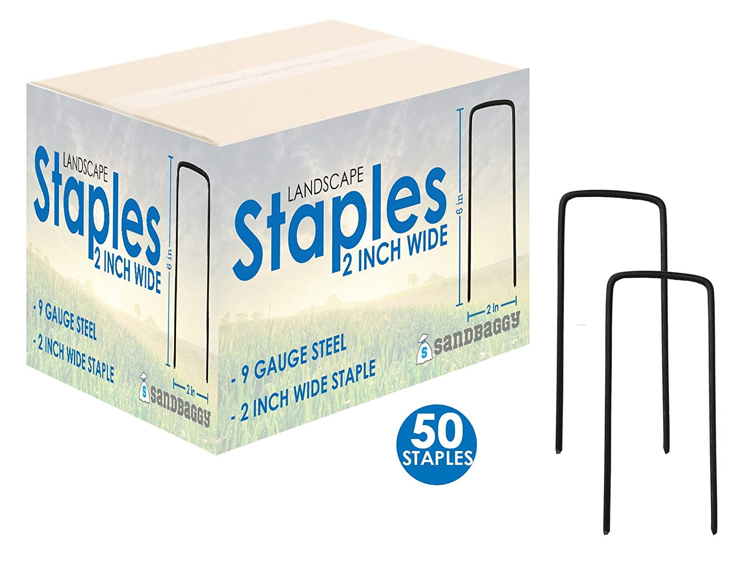 6 Inch Steel Landscape Fabric Pins Garden Staples Stakes 50 Pieces 