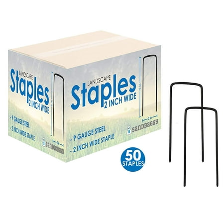 staples wide garden landscape fence stakes anchors lawn nails pins duty ground heavy extra fabric long cover dialog displays option