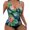 Green, variant on Yoodem Women Two-piece Swimsuit Tankini Swimsuits for Women's Split Body Swimsuit Nylon Leaf Print Wide Shoulder Strap Swimsuit Bathing Suit for Women Green L