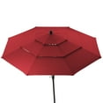 10 Ft 3 Tier Patio Umbrella, Outdoor Umbrella Double Vented, Market
