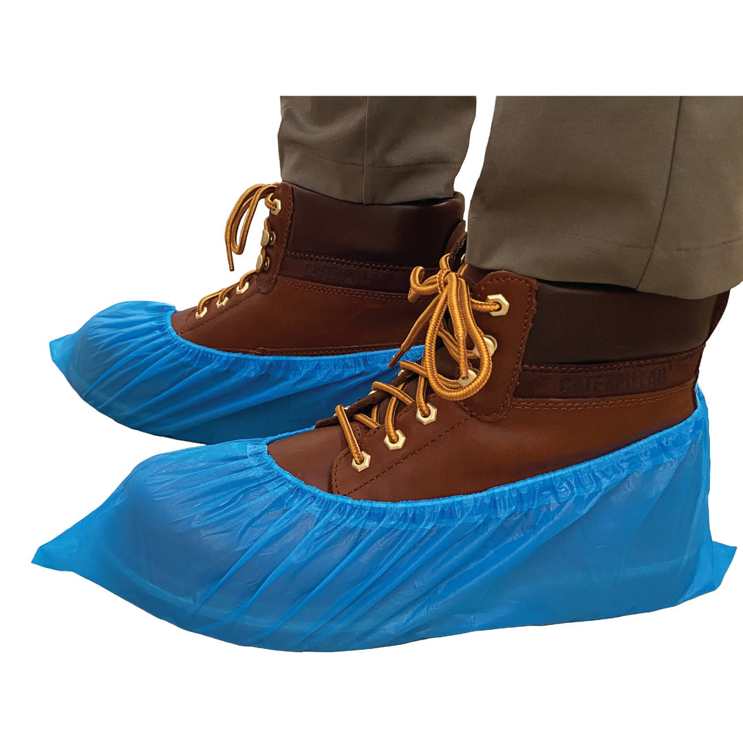 PE Non-Slip & Germ Protective 100Pcs Disposable Waterproof Boot & Shoe Covers 