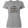 thumbnail image 3 of Inktastic Thanksgiving Greeting Thankful Blessed Women's T-Shirt, 3 of 5