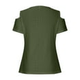 thumbnail image 5 of bnaln Summer Tops for Women Sale Sexy Cold Shoulder T-Shirts 2025 Trendy Eyelet Hollow Out V Neck Short Sleeve Tunic Shirts Loose Casual Flowy Blouse Plus Size Tees Y2K Going Out Tops, 5 of 7