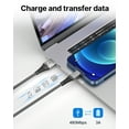thumbnail image 4 of Aioneus 3A Fast Charging Cable 3/3/6/10FT 4Pack USB to Light-ning Cables Nylon Braided USB Cord Compatible with iPhone 14/13/12/11, Grey, 4 of 6