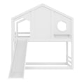 thumbnail image 6 of Harper & Bright Designs Twin Size House Bunk Bed with Slide and Storage Shelves, Wood Bunk Bed Frame with Window for Boys and Girls, White, 6 of 13