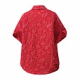 thumbnail image 4 of Fnnxeal Men Button Down Shirt Short Sleeve Summer Collared Hawaiian Beach Casual Red Shirts for Men Size M, 4 of 4